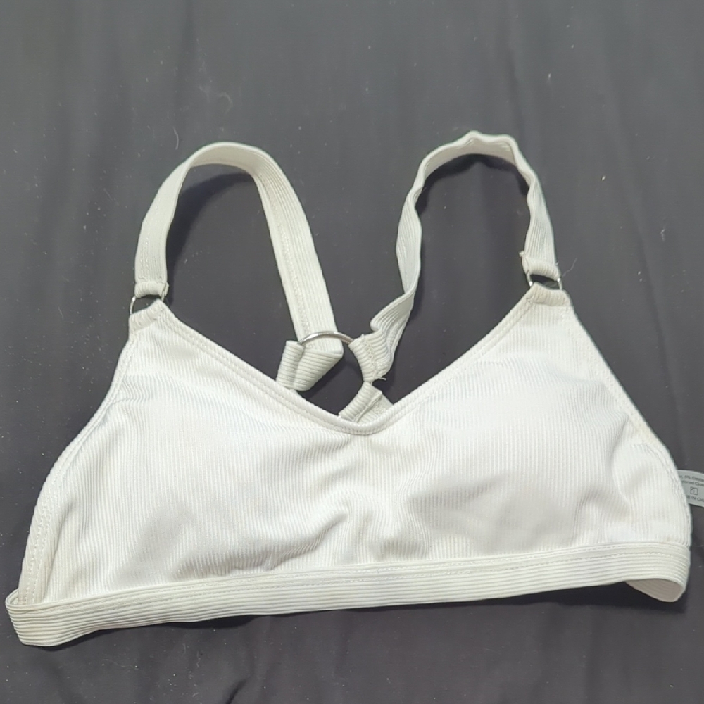 SHEIN Cream Ribbed Bralette
